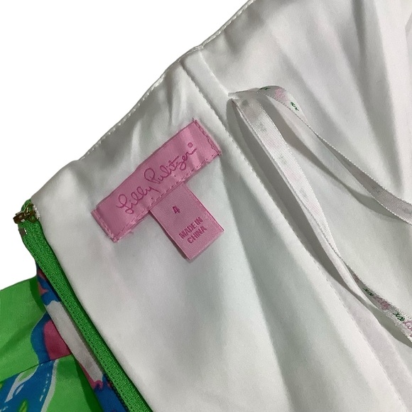 Lilly Pulizer Floral Print Langley Dress Mini Strapless Silk Cotton Blend - Picture 9 of 14